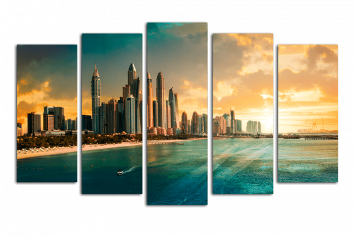 Модульная картина Закат в Дубае